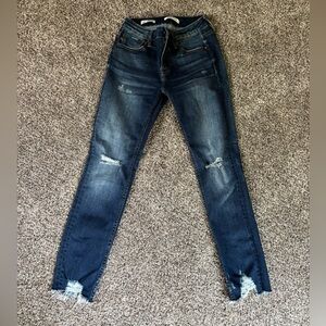 Vigoss Stevie Crop Straight Jeans in Dark Blue